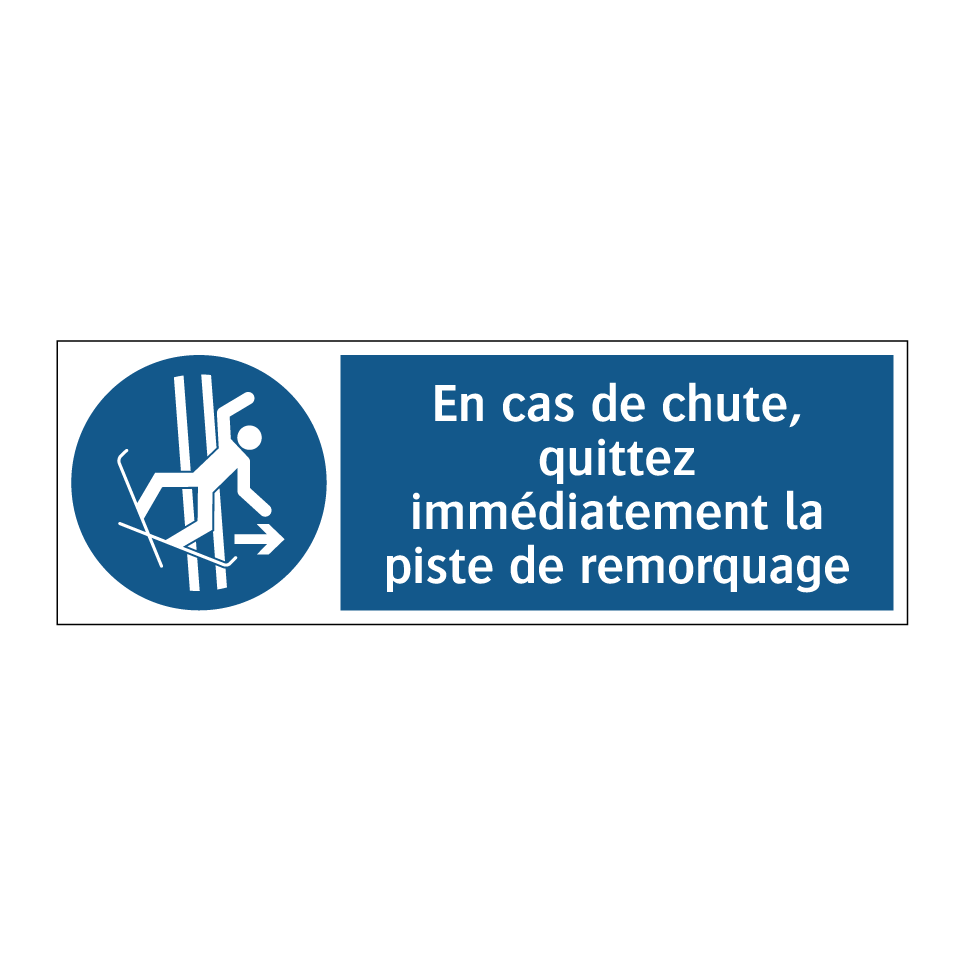 En cas de chute, quittez immédiatement la piste de remorquage