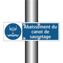 Abaissement du canot de sauvetage