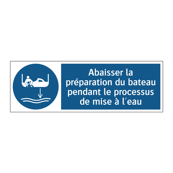 Abaisser la préparation du bateau pendant le processus de mise à l'eau