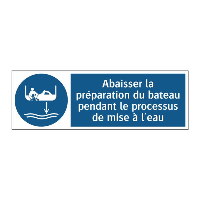 Abaisser la préparation du bateau pendant le processus de mise à l'eau