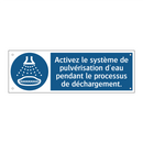 Activez le système de pulvérisation d'eau pendant le processus de déchargement.