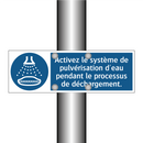 Activez le système de pulvérisation d'eau pendant le processus de déchargement.