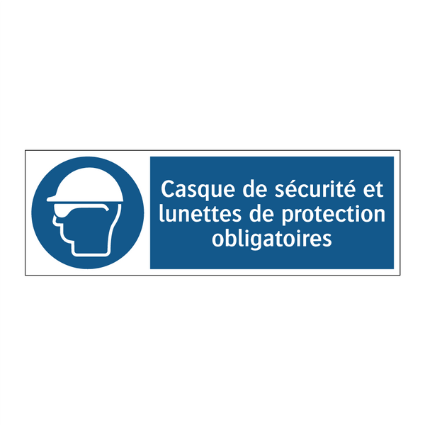 Casque de sécurité et lunettes de protection obligatoires