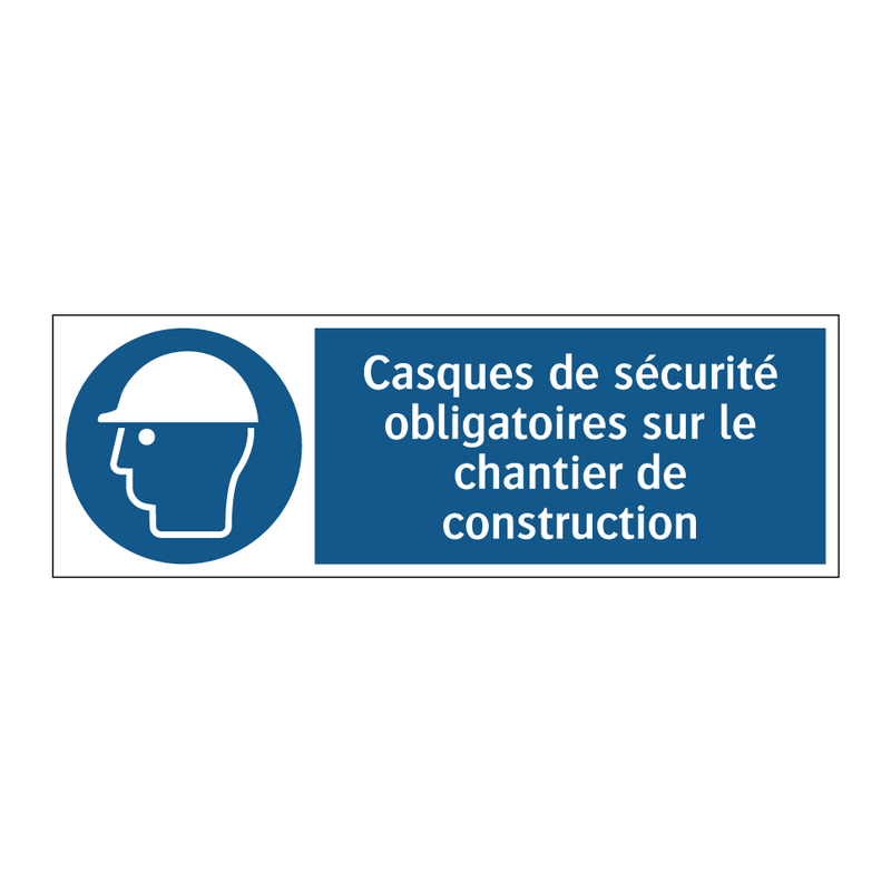 Casques de sécurité obligatoires sur le chantier de construction