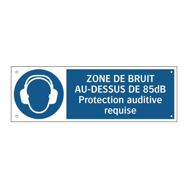 ZONE DE BRUIT AU-DESSUS DE 85dB Protection auditive requise