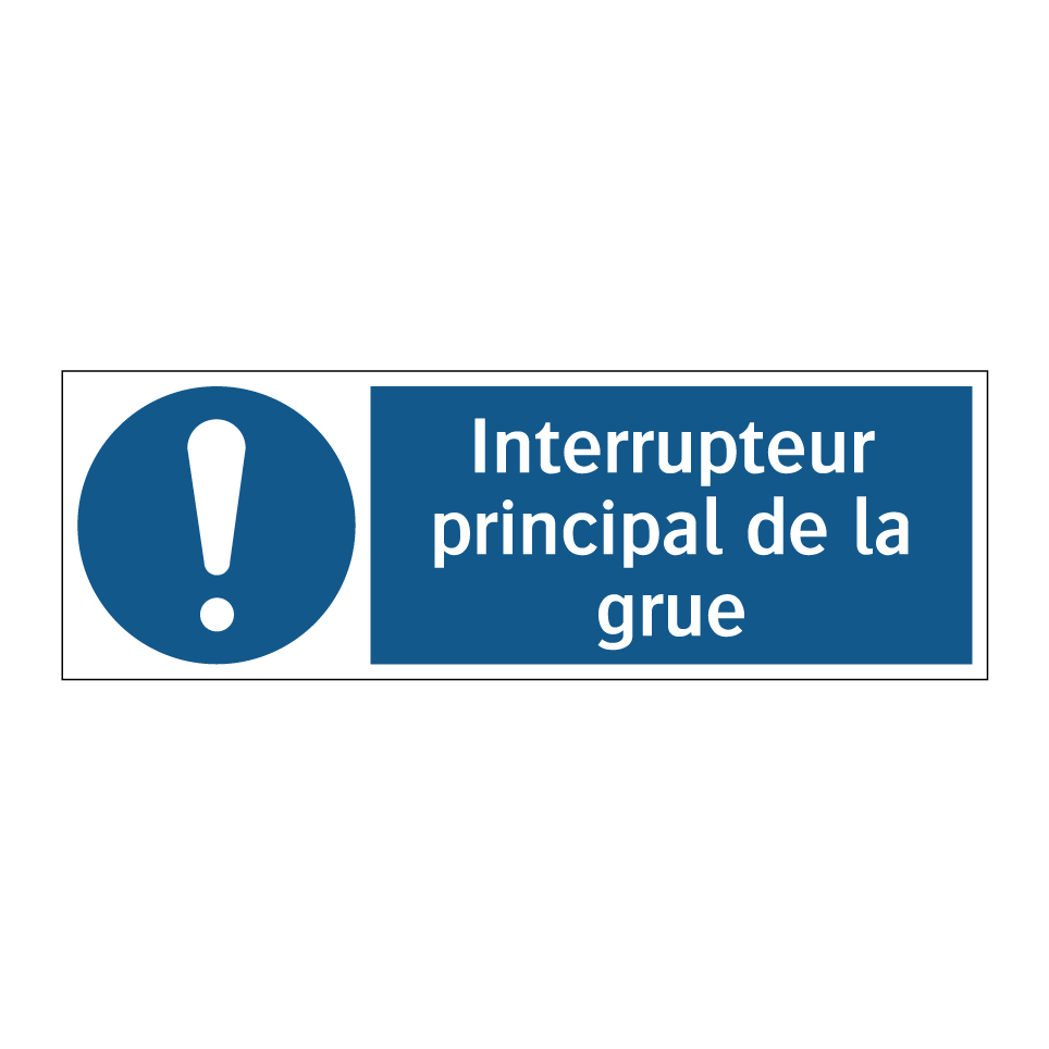 Interrupteur principal de la grue