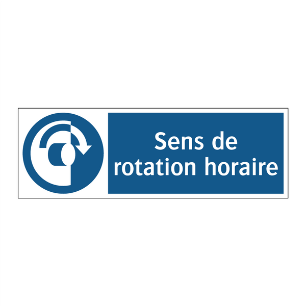 Sens de rotation horaire