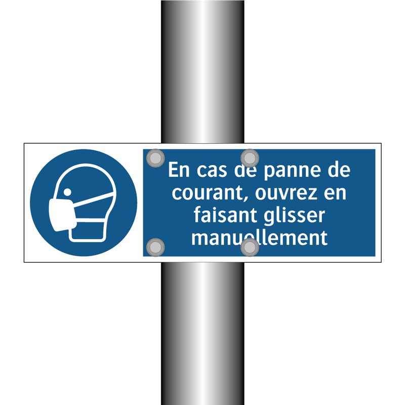 En cas de panne de courant, ouvrez en faisant glisser manuellement