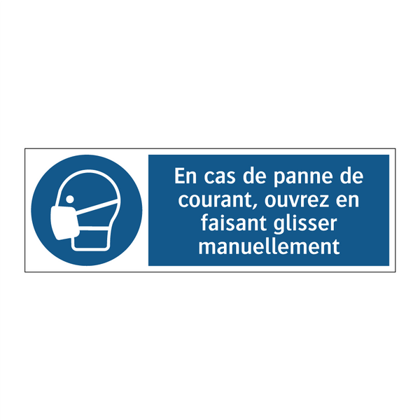 En cas de panne de courant, ouvrez en faisant glisser manuellement