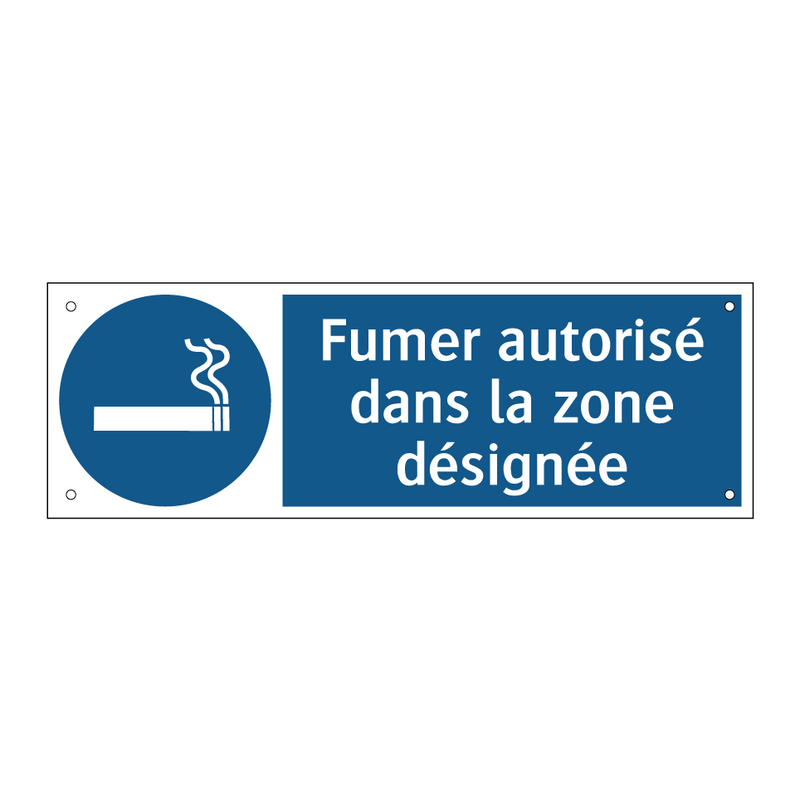 Fumer autorisé dans la zone désignée