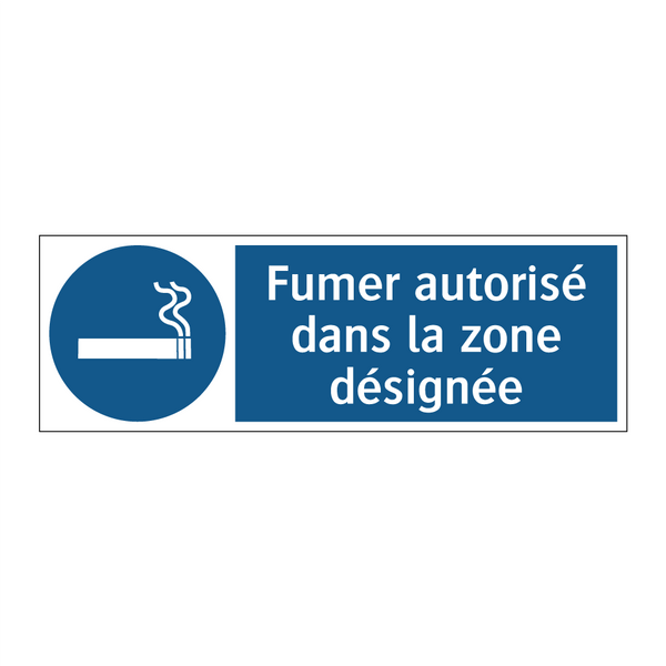 Fumer autorisé dans la zone désignée