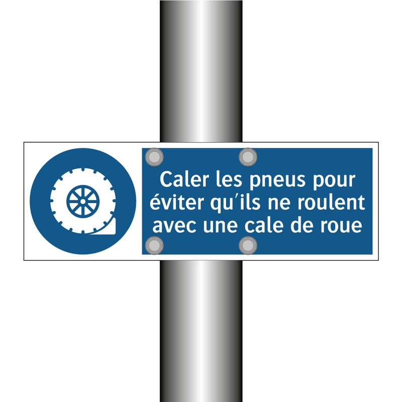 Caler les pneus pour éviter qu'ils ne roulent avec une cale de roue