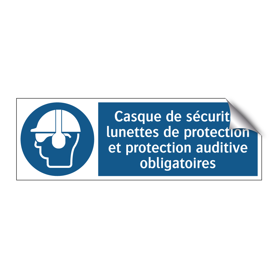 Casque de sécurité, lunettes de protection et protection auditive obligatoires