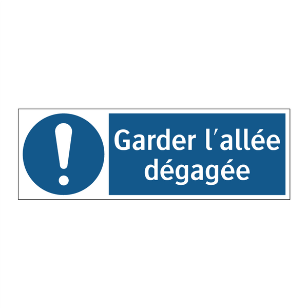 Garder l'allée dégagée