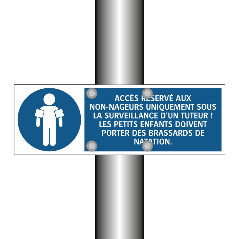 ACCÈS RÉSERVÉ AUX NON-NAGEURS UNIQUEMENT SOUS LA SURVEILLANCE D'UN TUTEUR ! LES PETITS ENFANTS DOIVENT PORTER DES BRASSARDS DE NATATION.