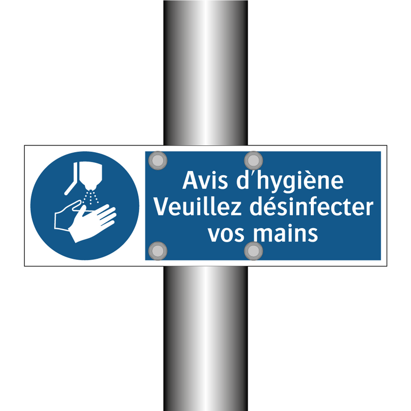 Avis d'hygiène Veuillez désinfecter vos mains