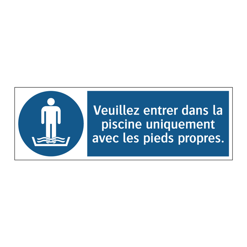 Veuillez entrer dans la piscine uniquement avec les pieds propres.