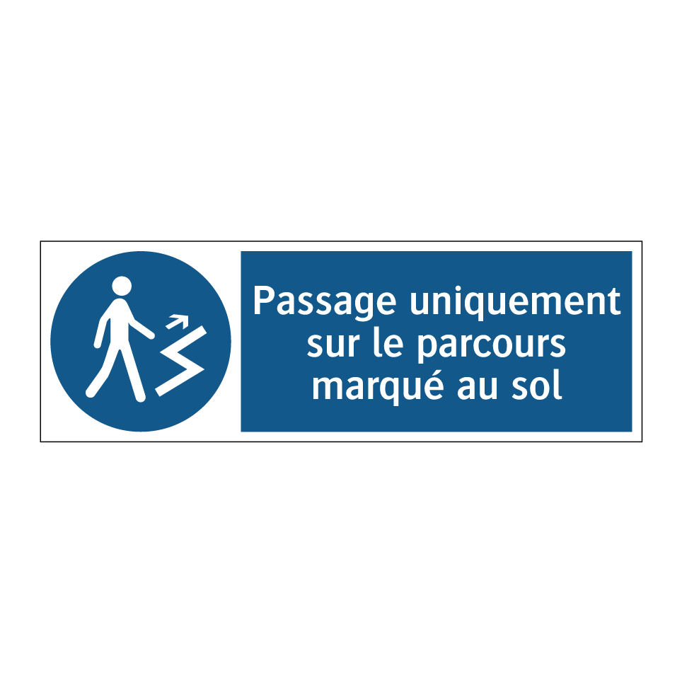 Passage uniquement sur le parcours marqué au sol
