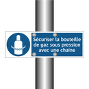 Sécuriser la bouteille de gaz sous pression avec une chaîne
