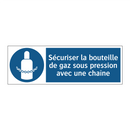 Sécuriser la bouteille de gaz sous pression avec une chaîne