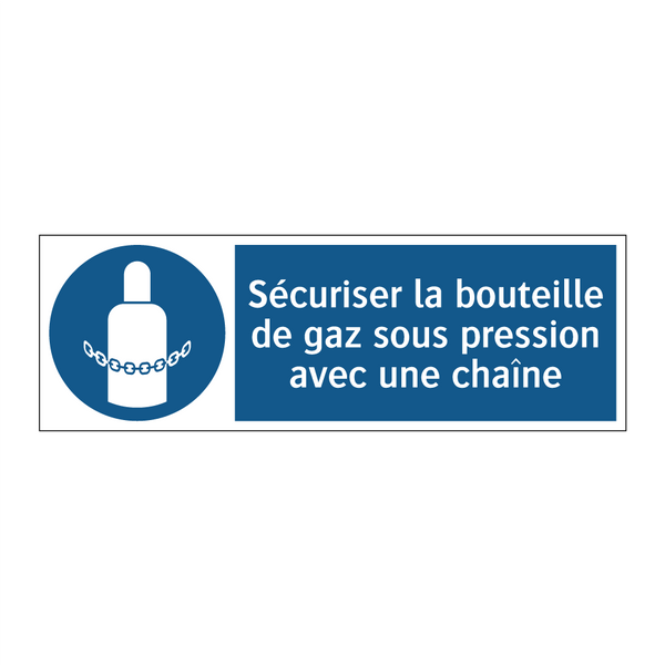 Sécuriser la bouteille de gaz sous pression avec une chaîne