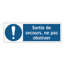 Sortie de secours, ne pas obstruer