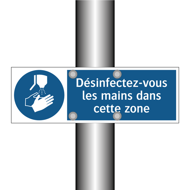 Désinfectez-vous les mains dans cette zone