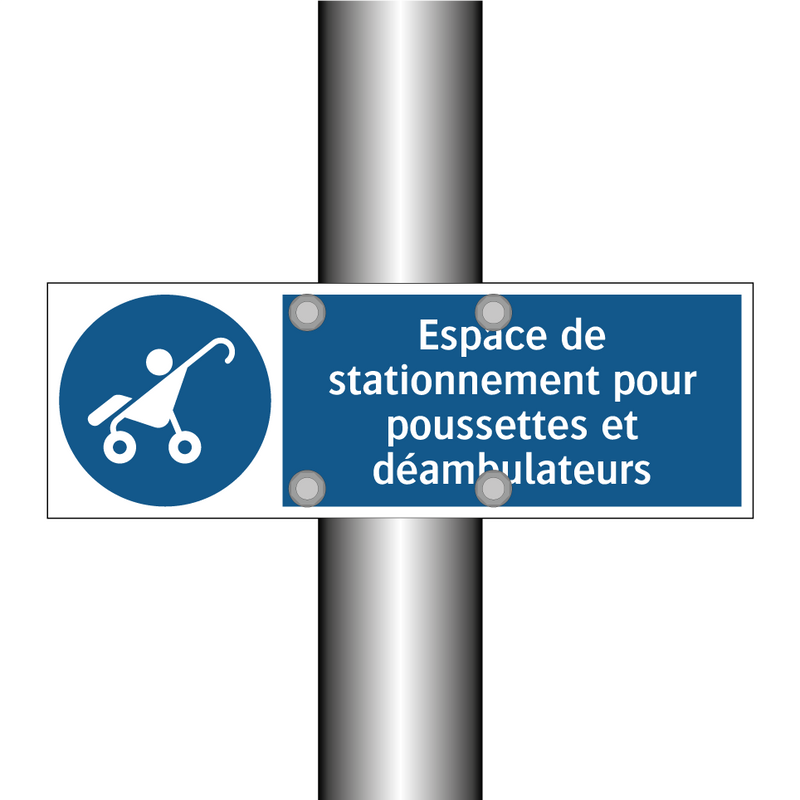 Espace de stationnement pour poussettes et déambulateurs