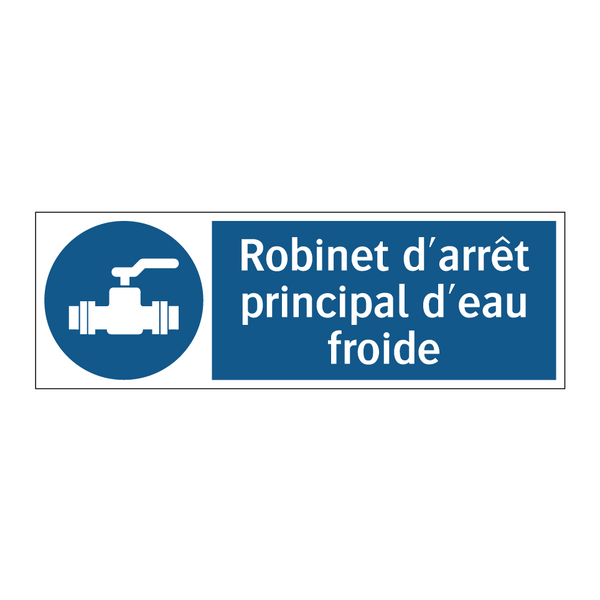 Robinet d'arrêt principal d'eau froide