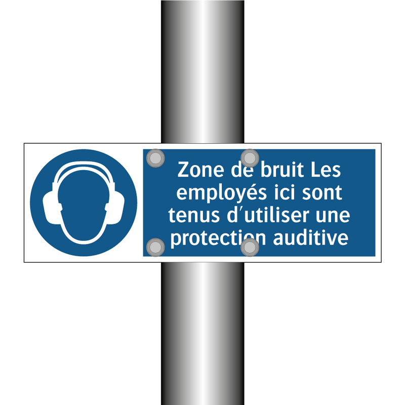 Zone de bruit Les employés ici sont tenus d'utiliser une protection auditive