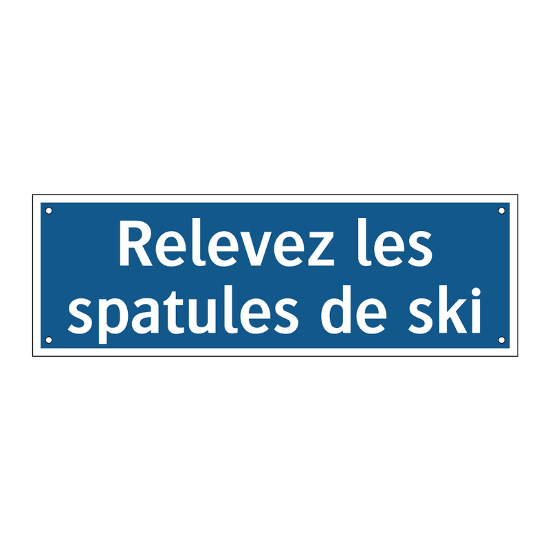 Relevez les spatules de ski