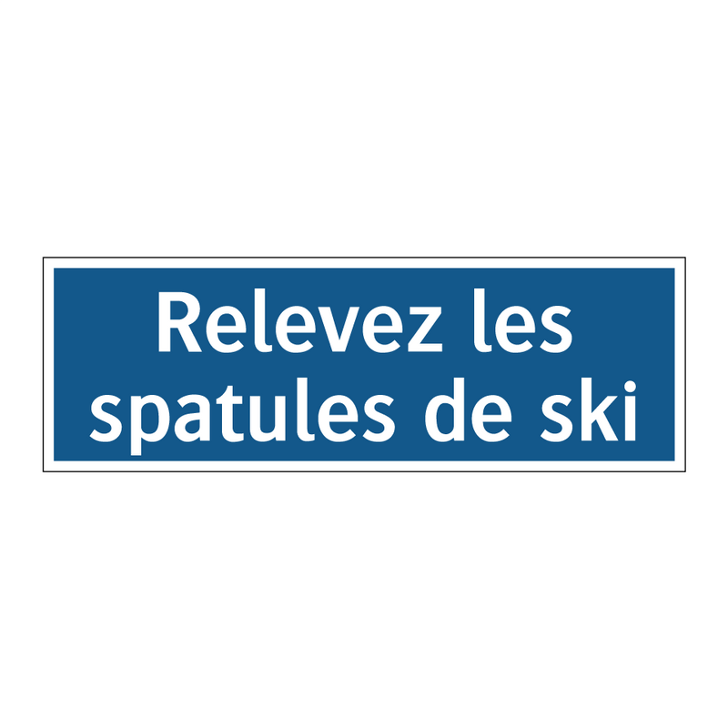 Relevez les spatules de ski
