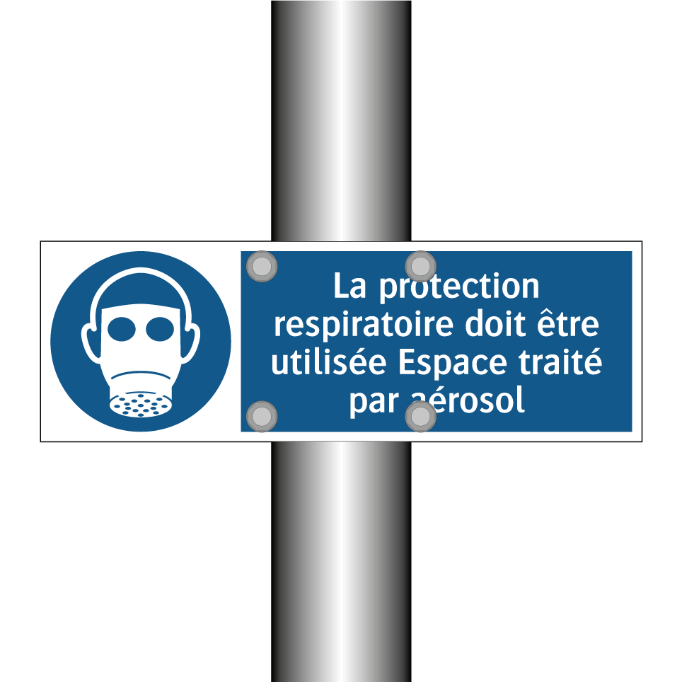 La protection respiratoire doit être utilisée Espace traité par aérosol