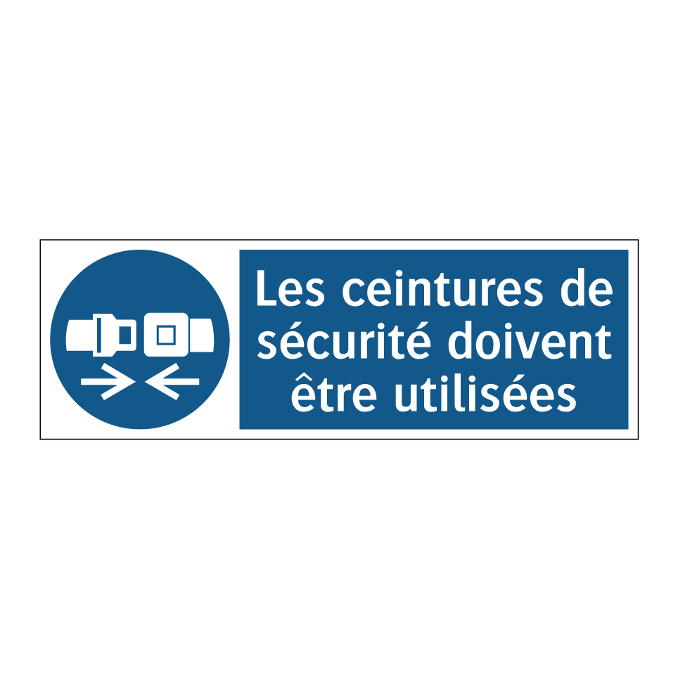 Les ceintures de sécurité doivent être utilisées