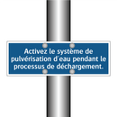 Activez le système de pulvérisation d'eau pendant le processus de déchargement.
