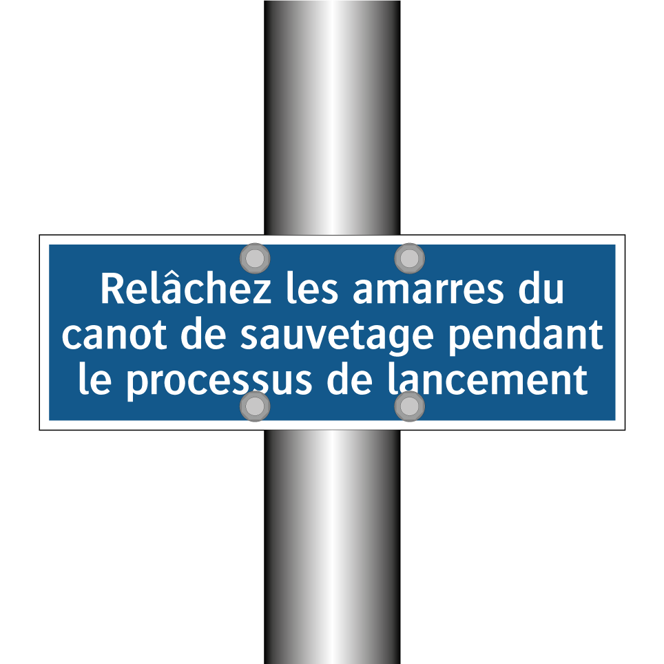 Relâchez les amarres du canot de sauvetage pendant le processus de lancement