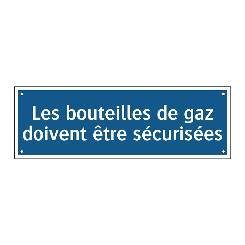 Les bouteilles de gaz doivent être sécurisées