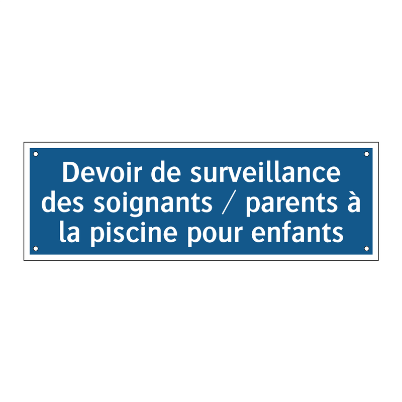 Devoir de surveillance des soignants / parents à la piscine pour enfants