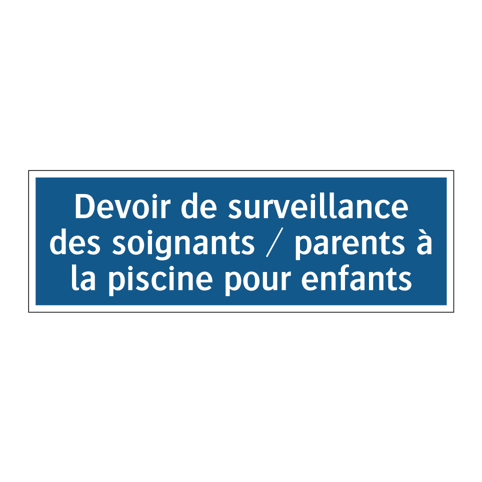 Devoir de surveillance des soignants / parents à la piscine pour enfants
