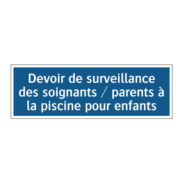 Devoir de surveillance des soignants / parents à la piscine pour enfants