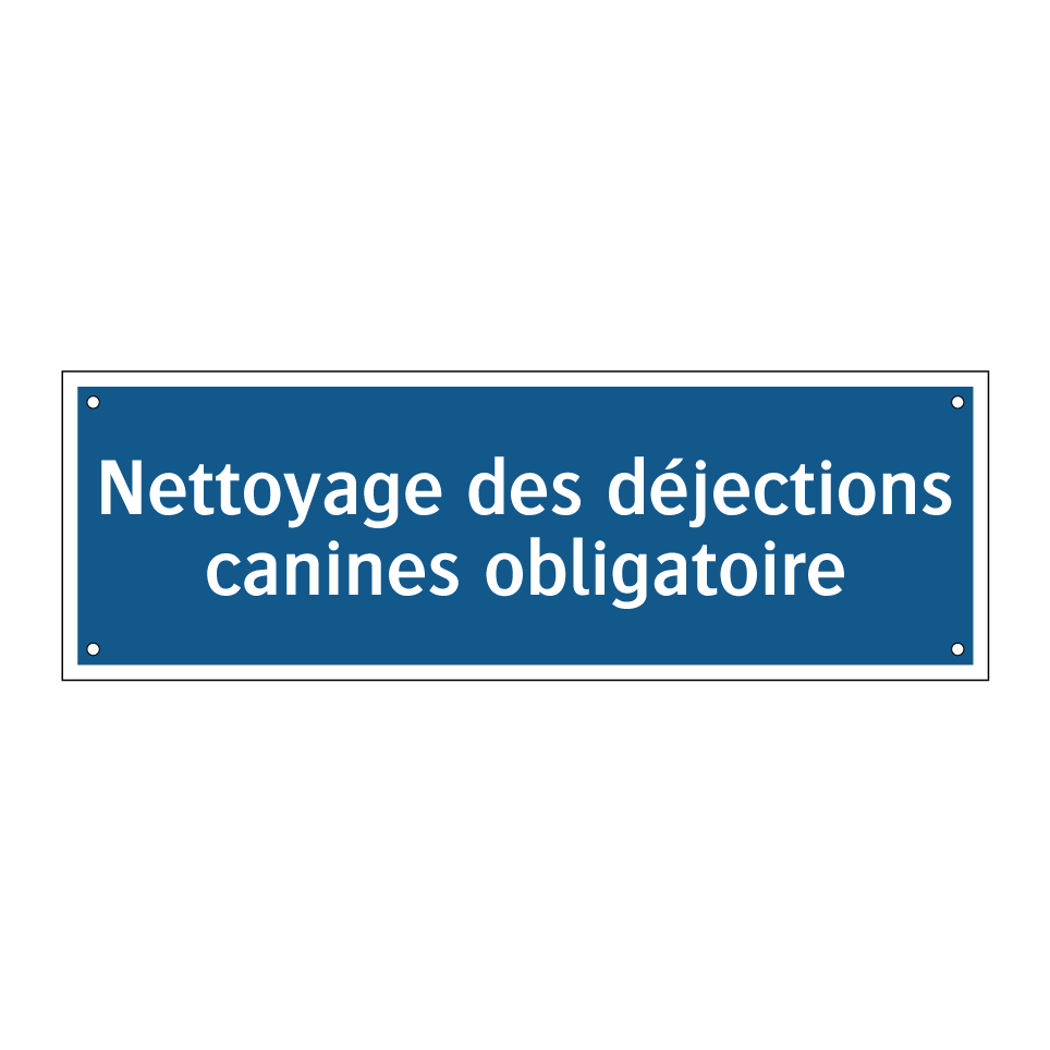Nettoyage des déjections canines obligatoire