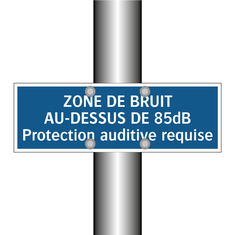 ZONE DE BRUIT AU-DESSUS DE 85dB Protection auditive requise