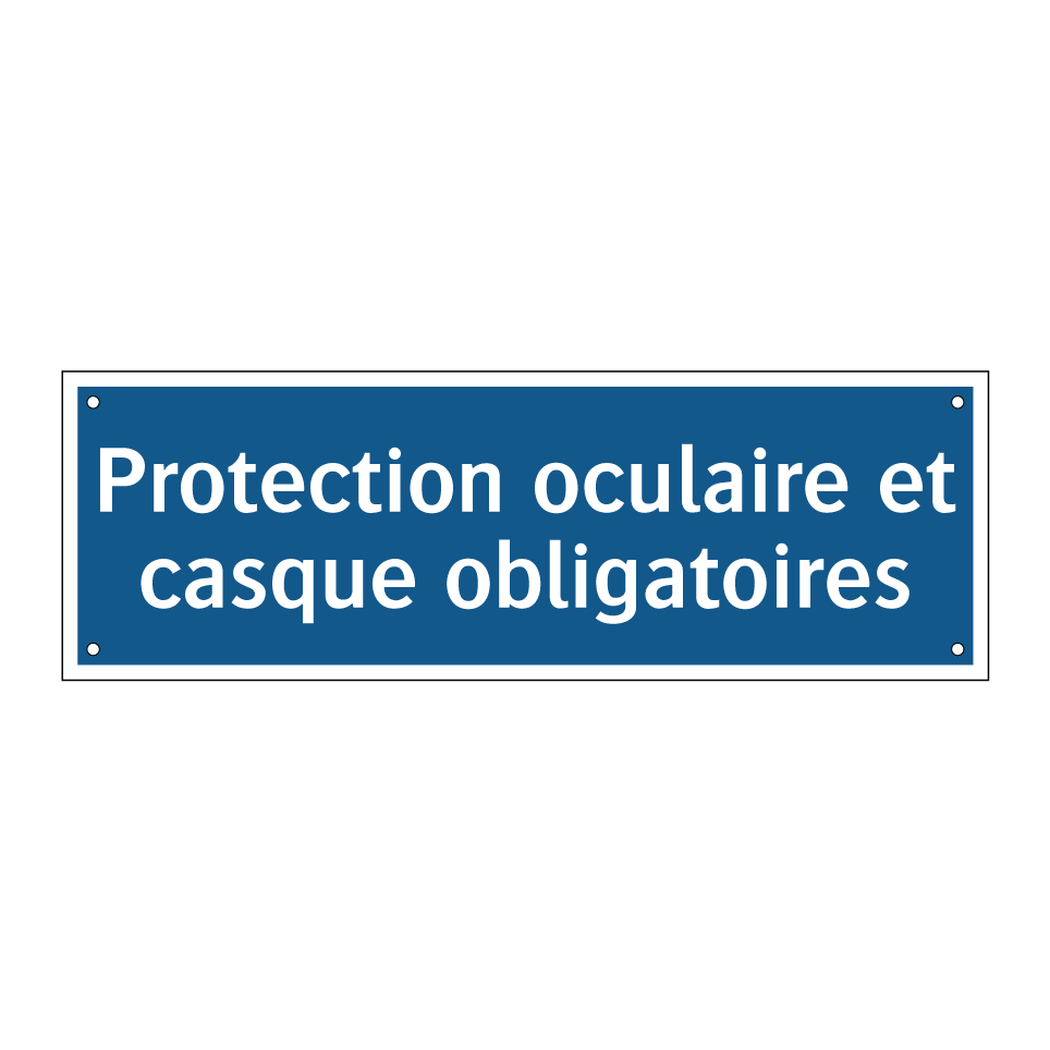 Protection oculaire et casque obligatoires.
