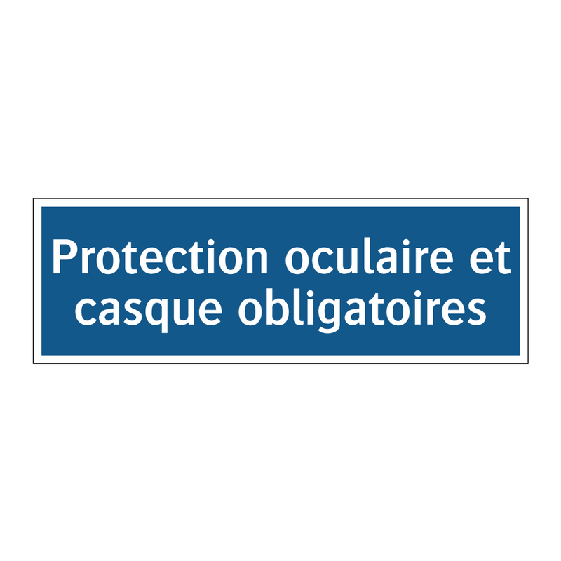 Protection oculaire et casque obligatoires.
