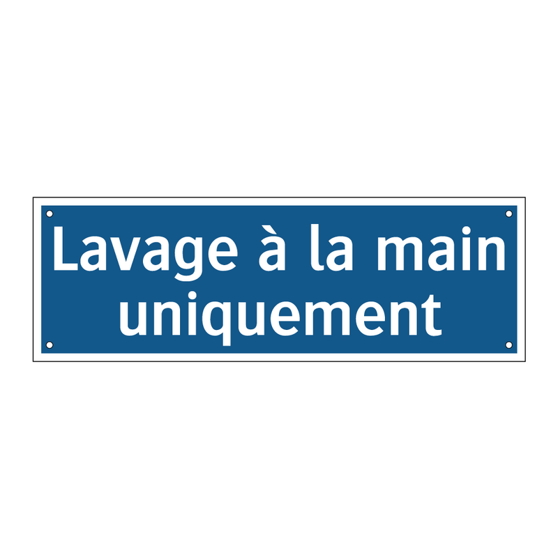 Lavage à la main uniquement