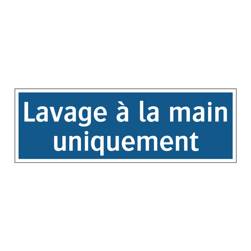 Lavage à la main uniquement