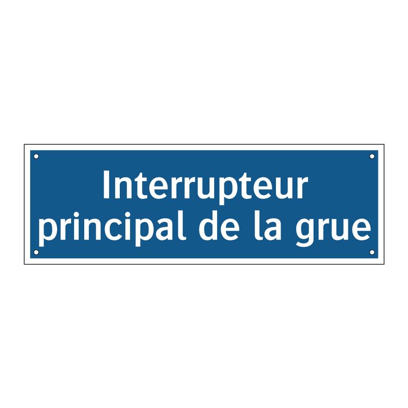Interrupteur principal de la grue