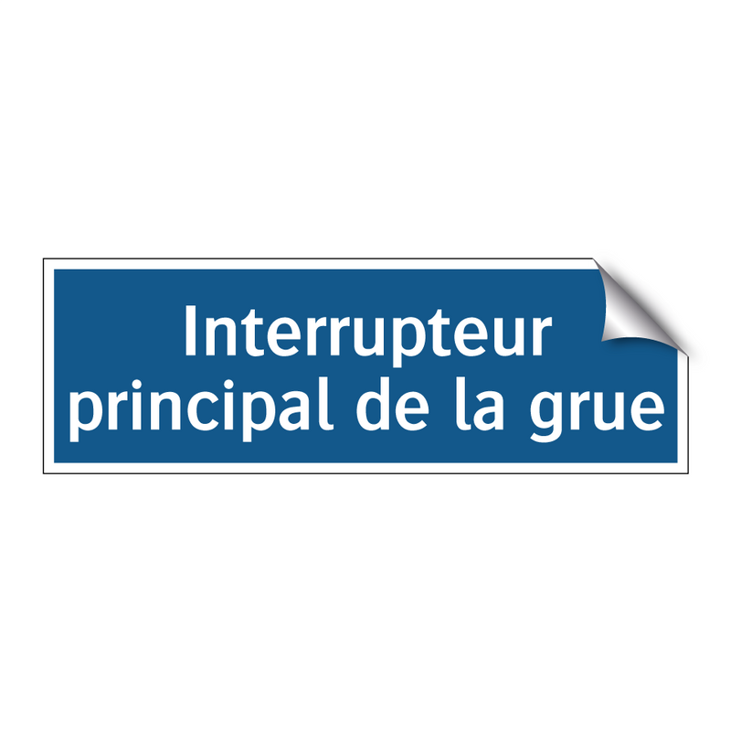 Interrupteur principal de la grue