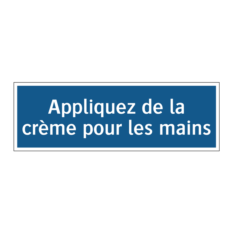 Appliquez de la crème pour les mains