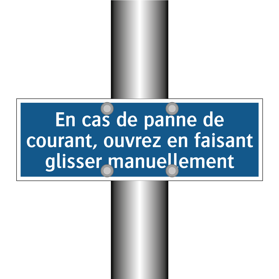 En cas de panne de courant, ouvrez en faisant glisser manuellement